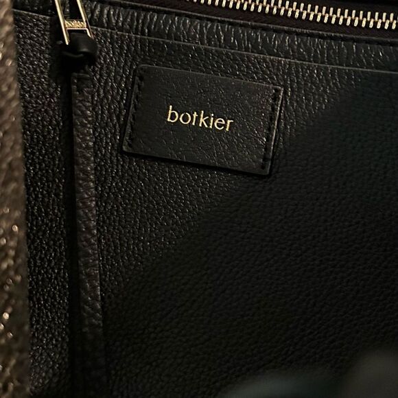 BOTKIER BLACK PEBBLE LEATHER SOHO ZIPPER TRIM TOTE SHOULDER BAG $298 - Picture 14 of 15